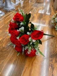 Biznest 2 Bundles Of Artificial Rose Flower Bouquet (48 Head) Bunch Home Event Décor ( Red )