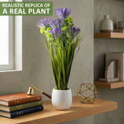 Crystals 50Cm Modern Faux Artificial Larch Plants In Pot Silk Flowers - thumbnail 2
