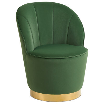 Beliani Armchair Alby Velvet Dark Green - image 1