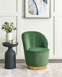 Beliani Armchair Alby Velvet Dark Green - thumbnail 2