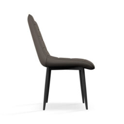 More4Homes Set Of 6 Nova Modern Faux Leather Dining Chair Padded Seat Metal Legs Kitchen (Grey) - thumbnail 4