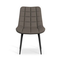 More4Homes Set Of 6 Nova Modern Faux Leather Dining Chair Padded Seat Metal Legs Kitchen (Grey) - thumbnail 3