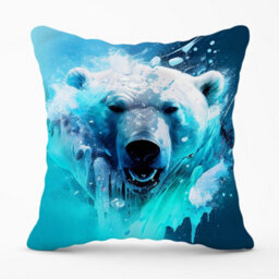 Warren Reed Designer Polar Bear Face Splashart Cushions 60Cm X 60Cm - thumbnail 1