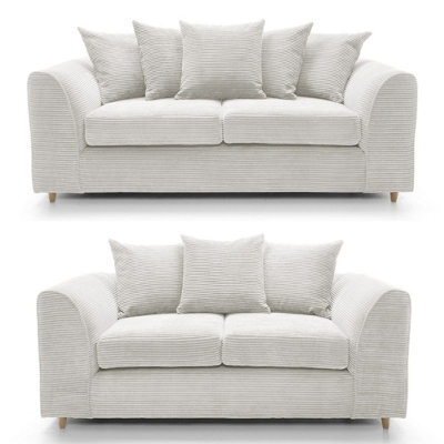 SquareBoxx Lennox Cream Sofa Set 3 Seater + 2 Seater - image 1