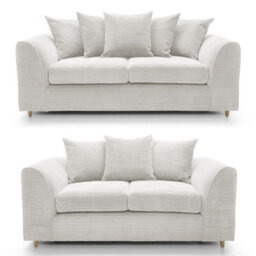 SquareBoxx Lennox Cream Sofa Set 3 Seater + 2 Seater - thumbnail 1