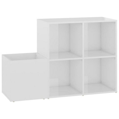 Berkfield Elegant Hall Shoe Cabinet High Gloss White 105X35.5X70 Cm Engineered Wood - image 1