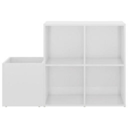 Berkfield Elegant Hall Shoe Cabinet High Gloss White 105X35.5X70 Cm Engineered Wood - thumbnail 5