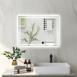 Probaty Bathrooms 80X60Cm Backlit Led Mirror With 3-Color Temperature,shaver Socket,memory Function,anti-Fog,wall Vanity Mirror - thumbnail 1