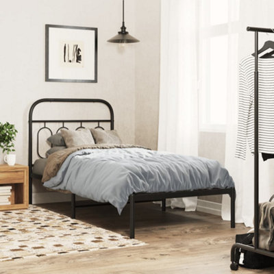 Walplus Metal Bed Frame Without Mattress With Headboard Black 90X190Cm - image 1