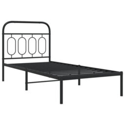 Walplus Metal Bed Frame Without Mattress With Headboard Black 90X190Cm - thumbnail 3