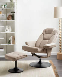 Beliani Recliner Chair Nyks Fabric Taupe - thumbnail 2