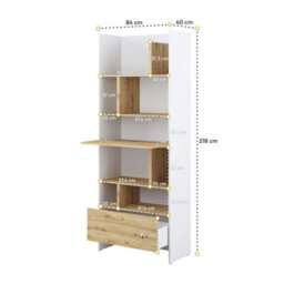 Arte Bed Concept Grey Matt Bookcase 84Cm - thumbnail 3