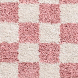 Livabliss Fossay Shaggy-Washable Pink Ivory Modern High Pile Checkered Living Bedroom Rug 160 X 213 Cm Easy Care, Non Shedding - thumbnail 6
