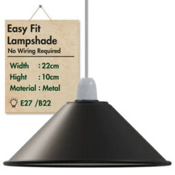Black White Inner 22Cm Ceiling Pendant Lamp Shade Modern Easy Fit Light Shade For Living Room, Bedroom & Kitchen