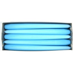"SolaDirect Tapered Dinner Candles, Pack Of 10, Unscented, Long Burning Time, 24 Cm / 19.45"" (Light Blue, Varnished)" - thumbnail 4