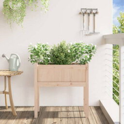 Berkfield Garden Planter With Legs 70X31X70 Cm Solid Wood Pine - thumbnail 3