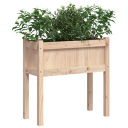Berkfield Garden Planter With Legs 70X31X70 Cm Solid Wood Pine - thumbnail 4