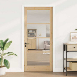 "Berkfield Interior Door With Glass ""orkdal"" 93X211X4 Cm Solid Wood Pine" - thumbnail 3