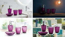 Wine Red Acrylic Bathroom Accessory Set   Soap Dish, Tumbler & Soap Dispenser - thumbnail 5
