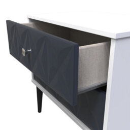 Toledo 2 Drawer Side Table In Indigo Matt & White (Ready Assembled) - thumbnail 5