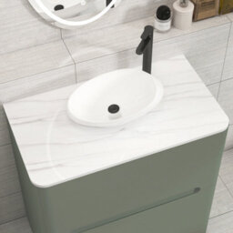 Royal Bathrooms Venice 800mm Sage Green Freestanding Bathroom Countertop Vanity Unit 2 Drawer With Nova Basin - thumbnail 6