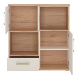 Furniture To Go 4Kids 2 Door 1 Drawer Cupboard With 2 Open Shelves With Lemon Handles - thumbnail 2