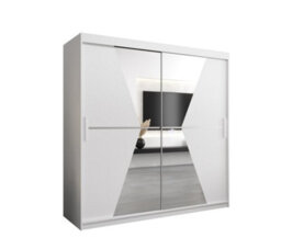 Arte Morocco Contemporary 2 Mirrored Sliding Door Wardrobe 9 Shelves 2 Rails White Matt (H)2000mm (W)2000mm (D)620mm - thumbnail 1
