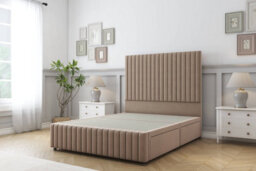 "Comfort Khloe Mink Plush Divan Bed Set 2 Drawers Right Side - 54"" Floor Standing & 12"" Footboard 4' Small Double" - thumbnail 3