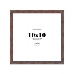 "10X10"" Walnut Picture Frame - 10X10"" Square Frame With 7X7"" Mount For 10X10""/7X7"" Pictures Moderrn Style Thin Edge, 1 Pack" - thumbnail 1