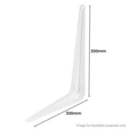 Neptune White Metal Steel Shelf Wall Brackets 300mm X 350mm - 16 Pack - thumbnail 2