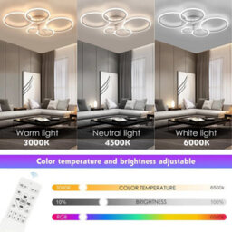 Led Ceiling Fan Light Dimmable Living Room Chandelier Lamp With Remote Control - thumbnail 4