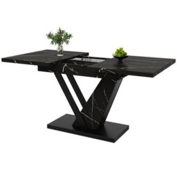 Matteo Modern Extendable Dining Table - Black Marble Pattern, 120-160Cm - thumbnail 3