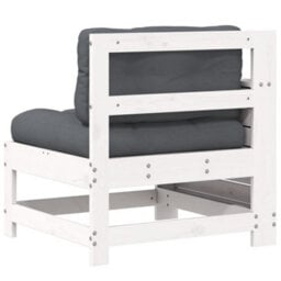 Walplus Outdoor Indoor Garden Armrest Sofa With Cushiona For Patio Balcony Poolside Furniture White Solid Wood Pine - thumbnail 5