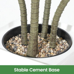 London Boutique 180Cm Multi-Stem 6 Head Artificial Fiddle Leaf Fig Tree, Lifelike Silk Ficus Lyrata Faux Plant With White Planter - thumbnail 6