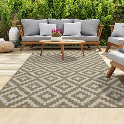 Homeart Outdoor Rugs Easy Cleaning Area Rugs For Balcony,garden,picnic,uv Weather Resistant Beige Cream, 200 X 290 Cm - image 1
