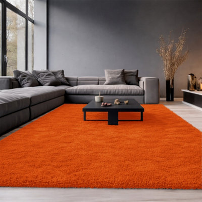 Aspire Homeware Non-Slip Rust Shaggy Rug Soft Fluffy Washable, Living Area And Dining Room Rug, (L)290Cm X (W)200Cm - image 1