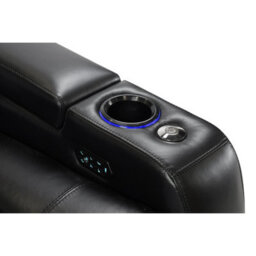 Valencia Tuscany Home Cinema Seating Single Black Nappa Leather Power Headrest And Recliner Diamond Stitching - thumbnail 2