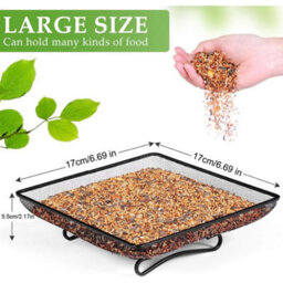Wild Bird Feeder Tray Raised Square Ground Feeding Table Metal Micromesh Floor - thumbnail 2