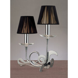 Luminosa Lighting Luminosa Acanto Table Lamp 2 Light E14, Polished Chrome With Black Shades - thumbnail 2