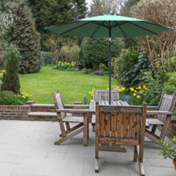 Glamhaus Garden Parasol Solar Led 2.7M ,tilting Table Umbrella With Crank Handle, Protection Uv40, Includes Parasol Cover- Green - thumbnail 6