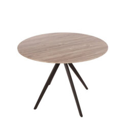 Core Products Aspen Grey Oak Effect Dining Table - Black Pedestal Leg Frame, H75.0Cm X W100.0Cm X D100.0Cm