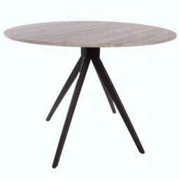 Core Products Aspen Grey Oak Effect Dining Table - Black Pedestal Leg Frame, H75.0Cm X W100.0Cm X D100.0Cm - thumbnail 3