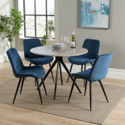Core Products Aspen Grey Oak Effect Dining Table - Black Pedestal Leg Frame, H75.0Cm X W100.0Cm X D100.0Cm - thumbnail 7
