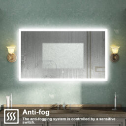 AVER-GROWTH Bathroom Mirror With Lights 3 Colour Led Demister Pad Anti-Fog Touch/wall Switch Dimmable Portrait/landscape 1200X700mm - thumbnail 4