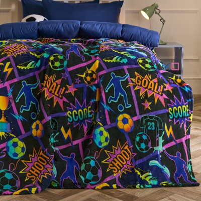 Ohs Comic Football Flannel Fleece Throw Blanket Soft Bedspread - image 1