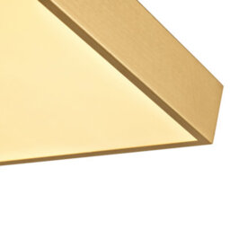 Happy Homewares Modern 25W Led Flush Square Ceiling Light In Brushed Gold With Opal Diffuser - thumbnail 3