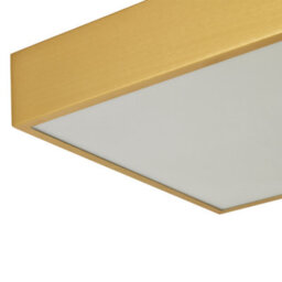 Happy Homewares Modern 25W Led Flush Square Ceiling Light In Brushed Gold With Opal Diffuser - thumbnail 4