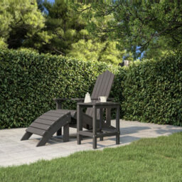 Berkfield Garden Adirondack Table Anthracite 38X38X46 Cm Hdpe - thumbnail 3