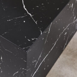 Sweeek - Pair Of Square Coffee Tables With Marble Effect Paros Black 58X58X40 Cm - thumbnail 6