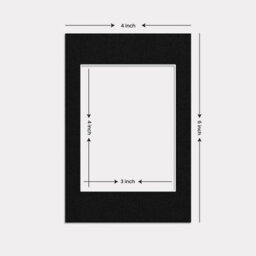 Ak Frames 6X4 Black Picture Mounts To Fit 4X3 Aperture Size - Mount Board Only (No Frame Included) - thumbnail 3